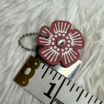 Coach  Silver Tea Rose Flower Floral Bag Charm Hang Tag Photo 2