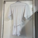 Linea Donatella  White Lace Trim Wrap Robe Bridal Shower Nightgown S M Soft Cozy Photo 2