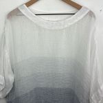 Pure Jill Linen Top Ombre Striped Kimono Oversized size Small white and blue Photo 3