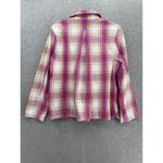 Isaac Mizrahi  Live Women's Button Down Jacket Pink Plaid Size Large Long Sleeve Photo 1