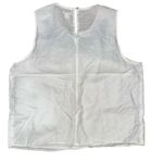 J.Crew Blue & White Linen Blend Embroidered Sleeveless Blouse Size 14 Photo 5