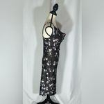 Iris  • Black Silky Floral Bodycon Size Med. Y2K 90s Slip Dress Grunge Glam Punk Photo 3