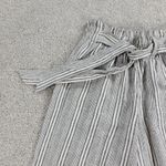 Sonoma Womens Pants XS Gray Stripe High Rise Wide Leg Linen Blend Paperbag Photo 7