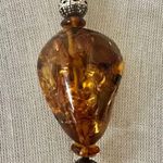 Vintage Baltic Amber Necklace with Tassel Pendant Brown Photo 2