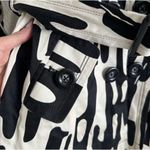 American Vintage APPRAISAL Vintage Y2K Black White Belted Retro Short Trench Coat Womens Small Photo 6