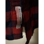 The American Dream Red And Navy Plaid Button Up Slim Fit Women's Shirt Size XL Photo 3