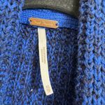 Free People High Hopes Blue Black Chunky Knit Sweater Cardigan XS Photo 2