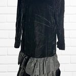 Jessica Howard Vintage 8 Ruffle Bottom Cocktail Dress Black Velvet Deadstock Photo 0