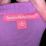 Woman Within  lavender batwing open cardigan sweater Photo 4