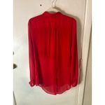 Free People Sheer Button Down Red Blouse M Cherry Girl Boho Coquette Holiday Photo 5