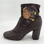 Y2K Carlos Santana Reva Floral Embroidered Ankle Boots Womens size 11M Gray Photo 0