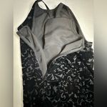 Brixon Ivy  Black Velvet Floral Halter Tank Top With Button‎ Neck Closure XL Photo 7