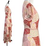 Blue Rain Vintage Patchwork Prairie Bohemian Maxi Wrap Dress Size Medium Ruffle Photo 4