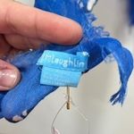 J. McLaughlin  Giselle Scarf NWT $98 Silk Blend Shaw Blue White‎ Leo Border Polka Photo 2