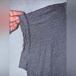 Loft  Large Navy White Stripe Short‎ Sleeve Round Neck Linen T-shirt Photo 3