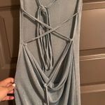 Blue Open Back Shimmer Maxi Dress Photo 3