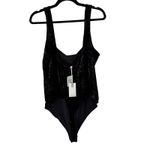 Good American  Velvet Bodysuit Sleeveless Black Tank Top‎ Sexy 3XL Photo 1