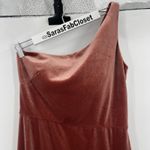 Jenny Yoo Cybill One Shoulder English Rose Rust Velvet Maxi Dress Gown Size 10 Photo 3