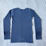 Alo Yoga Alo Blue Ribbed Long Sleeve Workout Shirt Photo 3