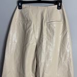 Avec Les Filles Barrel Pleated Faux Leather Pants Womens 2 Ivory Vegan Chic NWOT Photo 11