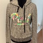 PINK - Victoria's Secret PINK by Victoria’s Secret Grey “Tropical” Hoodie Full Zip Front Photo 0