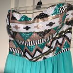 Strapless Sequin Mint Green Dress Mardi Gras Size L Photo 9