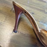 Gucci Metallic Copper Gold Double Bow Open Toe Sandals Heels Party Vintage 6 Photo 9