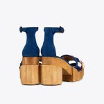 Tory Burch Alma Platform Sandals Heels Size 7 Fringe Suede Wooden Block Heel Photo 4