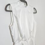 Lulus  White Sleeveless Mini Satin Blouson Dress NWT Size Small White Mini Dress Photo 3