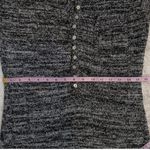 Vintage Knit A Line Button Front Dress Black White Blue Marled Pattern Photo 8