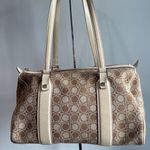 Salvatore Ferragamo Boston Bag Brown & Ivory Gancini All-Over Pattern - Preowned Photo 0