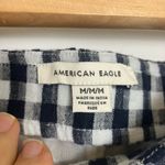 American Eagle Navy Blue & White Gingham Notched Mini Skirt Photo 9