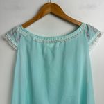 Vintage Barbizon Nightgown Prairie Dress Sz Large Light Blue Floral Embroidered Photo 11