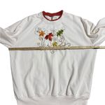 🍂 Cozy Fall Multicolor Leaf Embroidered Sweatshirt with Bead Embellishments 🍁 L White Size L Photo 4