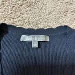 Daniel Rainn Y2K  Navy Blue Ribbed Button Front Cardigan Sweater Women Scalloped Photo 4