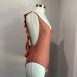 Aerie  Ruffle Low Back One Piece Tan Terracotta One Piece Bathing Suit Size L Photo 1