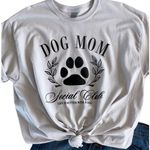 Gildan Dog Mom Social Club Large Women’s Ice Gray T-Shirt Short Sleeve Photo 0