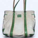 Coach  Leatherwear Hampton 5169 Khaki Cream and green canvas tote bag Photo 0
