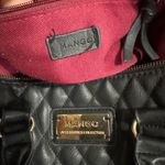 Mango  Quilted Black Faux Leather Satchel Handbag Gold Hardware Crossbody Strap Photo 12