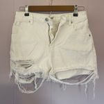 Rolla's  White Ripped Denim Shorts Photo 3