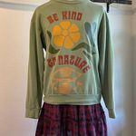 Desert Dreamer Green Oversized " Be Kind to Nature " Crewneck Sweater Size XS Photo 1