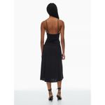Aritzia TEN Rouched Stretch Jersey Fit and Flare Dress Black size Large Photo 2