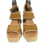 PALOMA BARCELO Topstitch Espadrille Platform Wedge Sandals Size 41 Photo 2