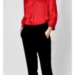 Zadig & Voltaire Tygg Satin Button Front Blouse Red M Photo 1