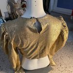 ZARA  cropped long sleeve gold blouse Photo 2