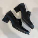 Bandolino  Women's 7.5 M Vintage Y2K Black Leather Buckle Square Toe Pumps Heels Photo 4