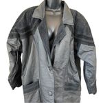 Vintage Greg Bell Leather 80’s Matrix Black Paisley Patchwork Long Trench Coat Size L Photo 1