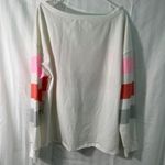 Boutique Dew Shoulder Stripe Long Sleeve Lightweight Sweatshirt Size Photo 2