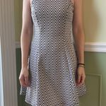 Monteau  Chevron mock turtleneck fit & flare dress Photo 0