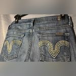 7 For All Mankind Straight Leg Jewel Embellished Back Pockets Size 24 Jeans Photo 2